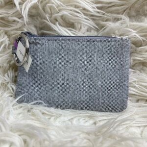 Vera Bradley Gray Textured Pouch with Key Ring